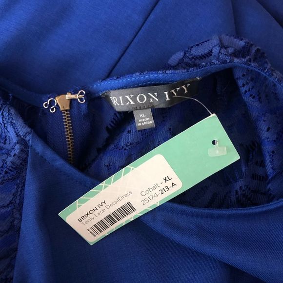Brixton Ivy Cobalt Blue Lace Tenley Cap Sleeve Dress StitchFix NWT size XL - Picture 9 of 13